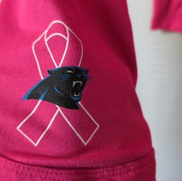 Nike NFL Dry Fit 1/4 Zip Carolina Panthers Breast Cancer Awareness Pullover - Picture 5 of 11